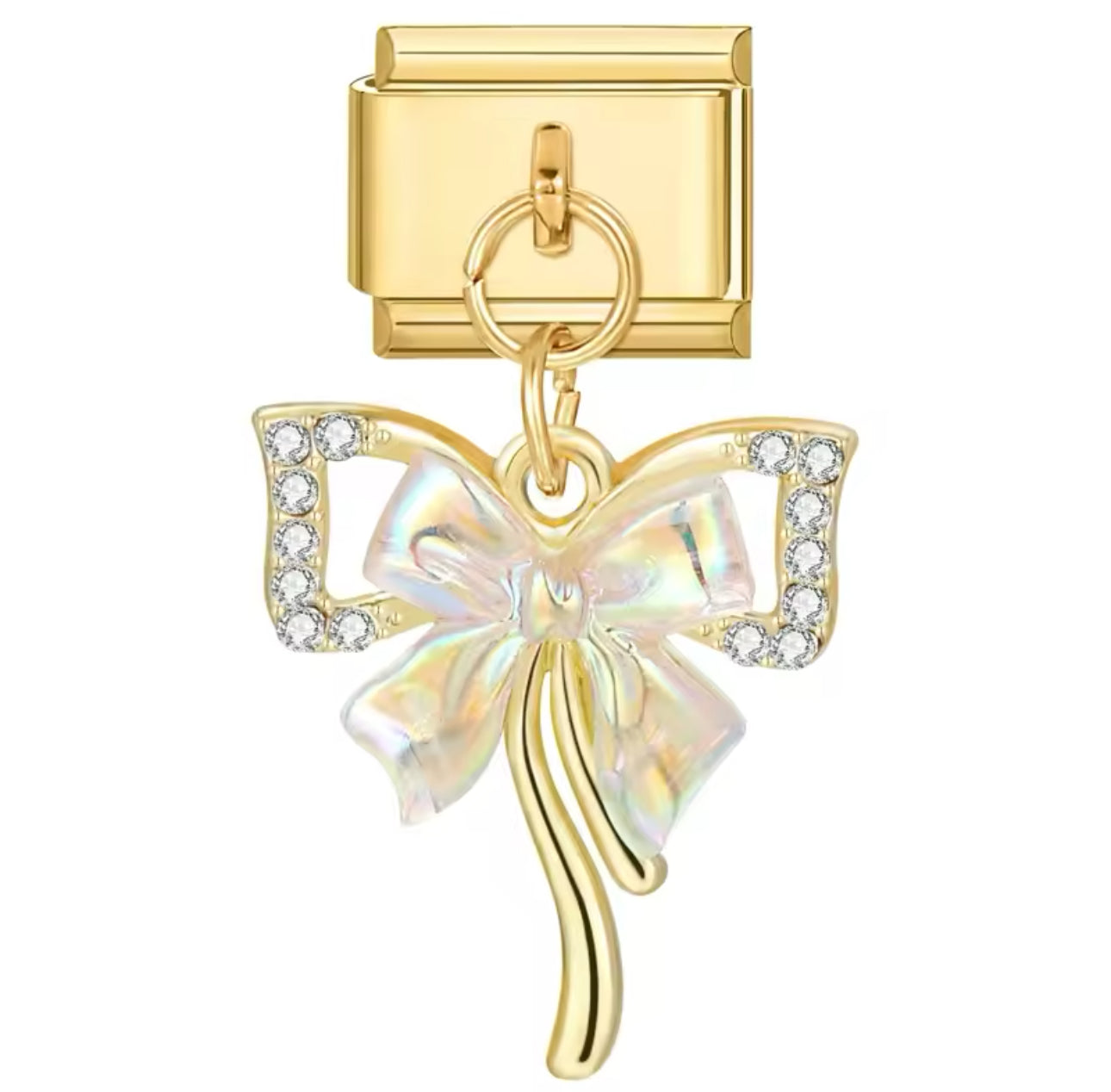 'Ribbon' Gold Charm Colgante