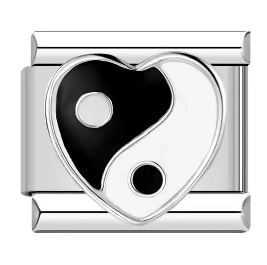 'Heart-Shaped Ying Yang' Charm