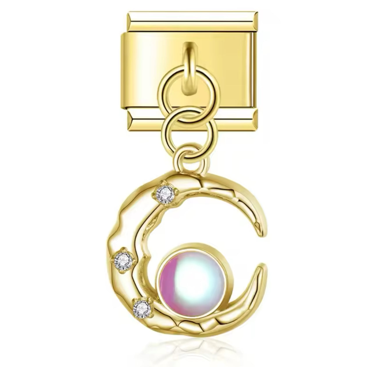 'Sun & Pearl' Gold Charm Colgante