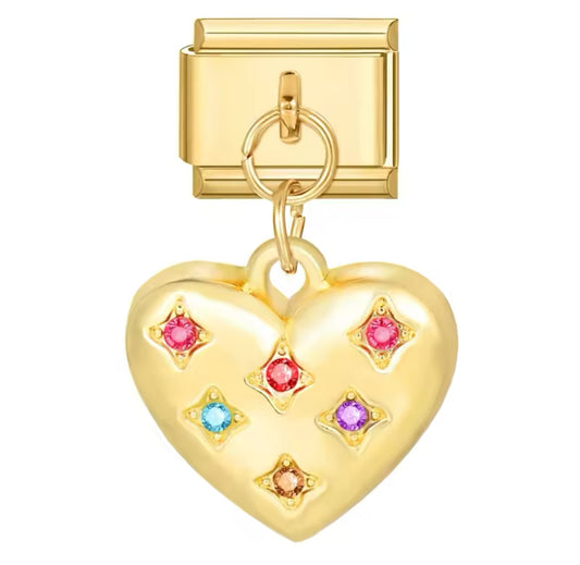 'Heart Pendant' Gold Charm Colgante